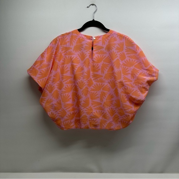 J.Marie dolman floral Orange and Pink Women's crop Top size Small - Picture 2 of 8